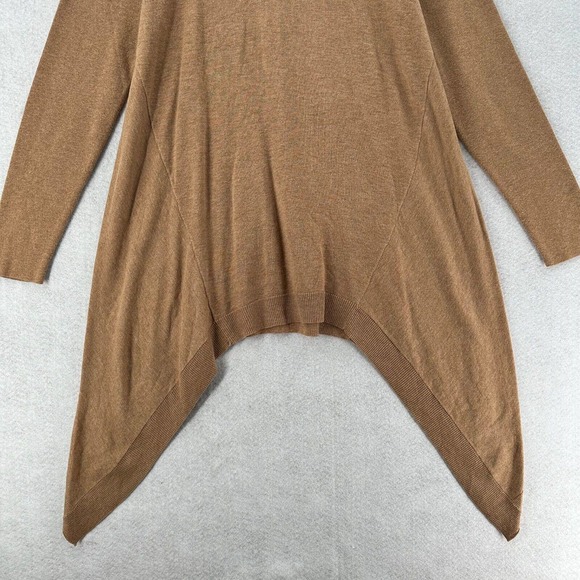 Chicos Tunic Sweater MEDIUM BeigeTurtleneck Handkerchief Hem Cashmere Blend - Picture 3 of 14